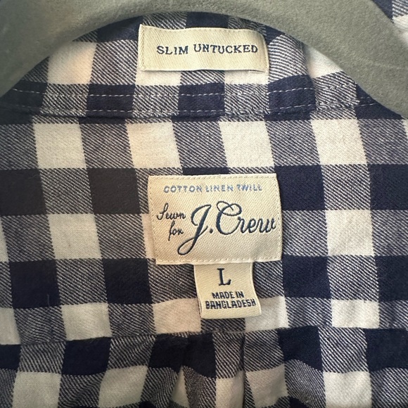 J. Crew | Blue/White Plaid Button Down - Picture 3 of 6